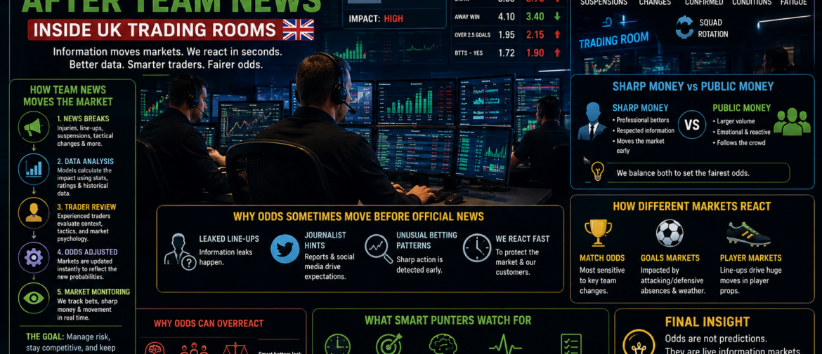 How Bookmakers Adjust Odds After Team News – Inside UK Trading Rooms