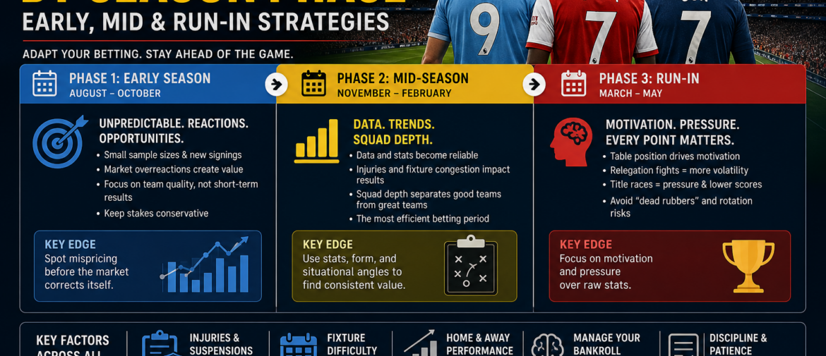 Premier League Betting Strategies by Season Phase – Early, Mid & Run-In Guide