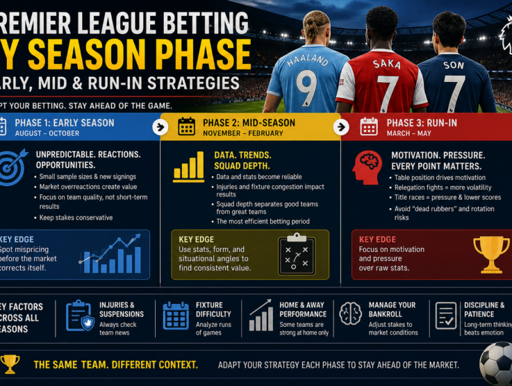 Premier League Betting Strategies by Season Phase – Early, Mid & Run-In Guide